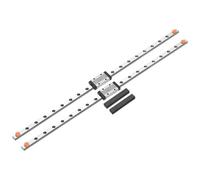 sourcing map Lot de 2 rails de guidage linéaire MGN9 de 400 mm avec 2 roulements coulissants MGN9H en acier et 2 mini guides linéaires en plastique MGN12 pour imprimantes 3D et machine CNC, argenté