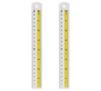 sourcing map Lot de 2 règles droites en métal 20 cm SAE en alliage d'aluminium avec trou pour mesurer, étude, lecture, salle de ureau, jaune