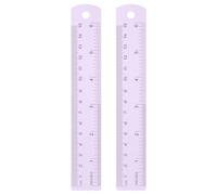 sourcing map Lot de 2 règles droites en métal de 15 cm SAE en alliage d'aluminium avec trou pour mesure, étude, lecture, salle de ureau, violet