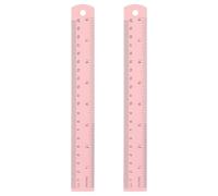 sourcing map Lot de 2 règles droites en métal de 20 cm SAE en alliage d'aluminium avec trou pour mesurer, étude, lecture, salle de ureau, rose