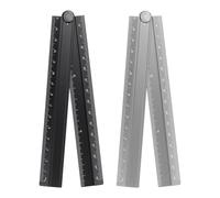sourcing map Lot de 2 règles droites pliantes de 30 cm en alliage d'aluminium - Rapporteur pliable - Outil de mesure géométrique avec ligne d'angle pour architectes, artistes, bureau, 2 couleurs