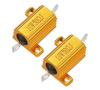 sourcing map Lot de 2 résistances bobinées en aluminium 10 W 50 ohms pour convertisseur LED avec poteau de tige 10 W50 RJ