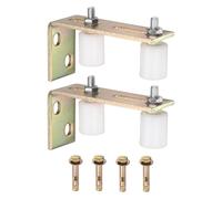 sourcing map Lot de 2 rouleaux de guidage pour portail coulissant, support de poteau arrière en L de 40 mm, rouleaux en nylon, kit de rouleaux coulissants réglables pour grilles coulissantes, porte