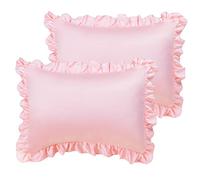 sourcing map Lot de 2 taies d'oreiller de luxe en satin Oxford avec fermeture à enveloppe, taille standard Rose 50,8 x 66 cm