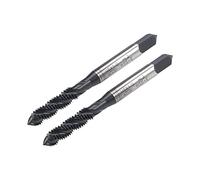 sourcing map Lot de 2 tarauds à goujure hélicoïdale M6 x 1,0, filetage métrique en acier rapide, revêtement nitruré, tige ronde avec extrémité carrée, tolérance H2