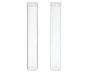 sourcing map Lot de 2 tubes de rangement en plastique transparent 4 x 25,4 | Tube de rangement rond en polycarbonate transparent rigide avec couvercle noir 40 x 250 mm