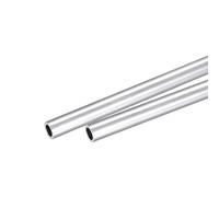 sourcing map Lot de 2 tubes ronds en aluminium 6063 - Diamètre extérieur : 8 mm - Diamètre intérieur : 6 mm - Tube creux en aluminium droit - Longueur : 250 mm