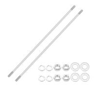 sourcing map Lot de 2 vis à goujons à double extrémité M6 x 300 mm, en acier inoxydable 304 à double filetage avec rondelle d'écrou pour l'entretien de la maison, ancrage structurel, vis de fixation
