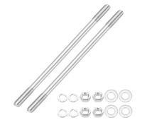 sourcing map Lot de 2 vis à goujons à double extrémité M8 x 160 mm, en acier inoxydable 304 à double filetage avec rondelle d'écrou pour l'entretien de la maison, ancrage structurel, vis de fixation