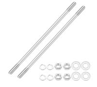 sourcing map Lot de 2 vis à goujons à double extrémité M8 x 210 mm, en acier inoxydable 304 à double filetage avec rondelle d'écrou pour l'entretien de la maison, ancrage structurel, vis de fixation