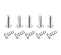 sourcing map Lot de 20 boulons à tête carrée M6 x 20 mm entièrement filetés en acier au carbone Grade 4.8