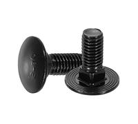 sourcing map Lot de 20 boulons de carrosserie M8 x 20 mm en acier inoxydable 18-8 (304) à tête ronde et à col carré - Vis en oxyde noir pour accessoires de fixation - Noir