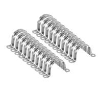 sourcing map Lot de 20 colliers de conduit 1 3/4 pouce 45mm, collier de tube en U M45, sangle de tuyau rigide en acier inoxydable, support en forme de U avec deux trous pour fixation de tuyau tube