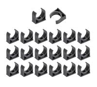sourcing map Lot de 20 colliers de serrage en PVC pour tuyaux d'eau en forme de U, support de tube d'irrigation pour plateaux TV, supports de tuyau d'arrosage pour plateaux TV, tubes de support, gris