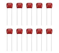 sourcing map Lot de 20 condensateurs à film polypropylène métallisé, CBB21/CBB22 100 V 222J 0.0022UF pour appareils électroniques et lampes à économie d'énergie, rouge