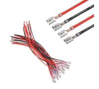 sourcing map Lot de 20 cosses à sertir femelles avec manchon isolant de 4,8 mm, kit d'assortiment de connecteurs rapides femelles avec fils de 30 cm, couvercle ignifuge, rouge/noir
