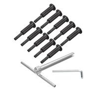 sourcing map Lot de 20 Kits de Câbles Invisibles Noirs, en Acier Inoxydable T316, Tendeur à Sertir de 1/8" pour Poteau de Terrasse en Bois/Métal de 2"x2", Rampe de Câble