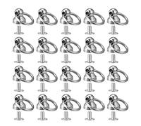 sourcing map Lot de 20 rivets à tige en alliage de zinc avec anneau de traction pour loisirs créatifs en cuir Argenté 1,2 cm