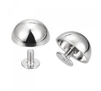 sourcing map Lot de 20 rivets creux à tête ronde en cuir Argenté 15 x 7,5 mm