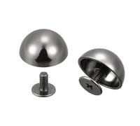 sourcing map Lot de 20 rivets creux à tête ronde en cuir Noir 15 x 7,5 mm