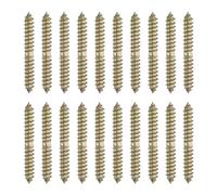 sourcing map Lot de 20 vis à double extrémité, M8 x 60 mm, boulons de suspension en acier au carbone, vis autotaraudeuses à bois pour meubles en bois, couleur zinc