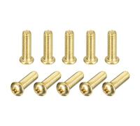 sourcing map Lot de 20 vis à métaux en laiton M5 x 16 mm Phillips à tête cylindrique pour meubles, matériel de bureau, électronique