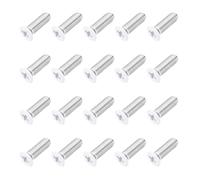 sourcing map Lot de 20 vis à métaux M5 x 14 mm à tête fraisée plate en acier inoxydable 304 à filetage complet Phillips pour connexion de meubles et appareils électriques (blanc)