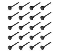 sourcing map Lot de 20 vis moletées M3 x 35 mm, vis moletées à tête plate en acier noir plaqué zinc, boulons à tête moletée métriques avec boutons de préhension d'épaule pour serrer à la main