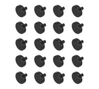 sourcing map Lot de 20 vis moletées M3 x 4 mm, vis moletées à tête plate en acier noir plaqué zinc à tête moletée