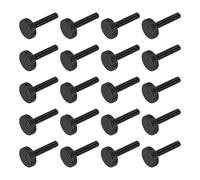 sourcing map Lot de 20 vis moletées M4 x 25 mm, vis moletées à tête plate en acier noir plaqué zinc, boulons à tête moletée, boutons de serrage, fixations filetées