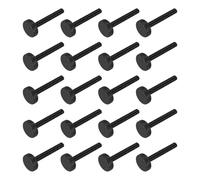 sourcing map Lot de 20 vis moletées M4 x 40 mm, vis moletées à tête plate en acier noir plaqué zinc, boulons à tête moletée, boutons de serrage, fixations filetées