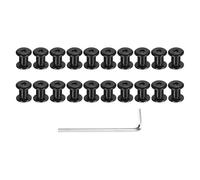 sourcing map Lot de 20 vis pour poteau de liaison, boulons M4 x 5,5 mm femelles 5 x 7 mm, vis Chicago en acier inoxydable avec clé pour réparation de meubles, noir