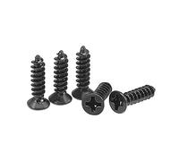 sourcing map Lot de 200 vis à bois cruciformes à tête plate en acier au carbone M3 x 12 mm Noir