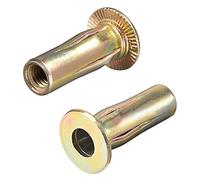 sourcing map Lot de 25 écrous à rivets multi-prise M6 en acier au carbone plaqué zinc à tête plate filetée
