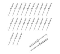 sourcing map Lot de 25 rivets à grande tête en aluminium 4 x 25 mm | Rivet aveugle à tête pour réparation automobile, kayak, bateau, bâtiments, conteneurs