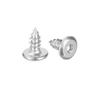 sourcing map Lot de 25 vis à tête cylindrique plate M4 x 10 mm en acier inoxydable auto-taraudeuse à six pans creux pour meubles en bois