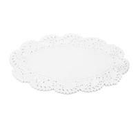 sourcing map Lot de 250 napperons ovales en papier blanc en dentelle de 19,1 x 25,4 cm pour mariage, anniversaire, gâteaux, desserts, vaisselle alimentaire