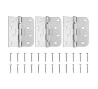 sourcing map Lot de 3 charnières de porte à roulement à billes lisses avec goupille carrée et rayon de 1,5 cm amovible pour porte intérieure de chambre à coucher (argenté)