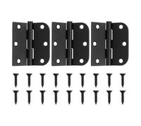 sourcing map Lot de 3 charnières de porte à roulement à billes lisses avec goupille carrée et rayon de 5/8" amovible pour porte intérieure de chambre à coucher (noir mat, 3 pièces)
