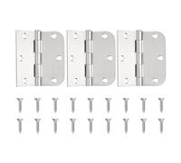 sourcing map Lot de 3 charnières de porte de 3,5 x 3,5 x 0,09 cm, charnières à roulement à billes lisses avec goupille carrée et rayon de 1,5 cm amovible pour porte intérieure de chambre à coucher
