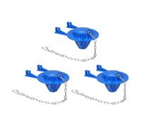 sourcing map Lot de 3 clapets de rechange en PVC avec chaîne en acier inoxydable, ajustement universel pour la plupart des vannes de chasse de réservoir de toilettes de 5,1 cm, bleu