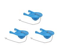 sourcing map Lot de 3 clapets de rechange en PVC avec chaîne en acier inoxydable, ajustement universel pour la plupart des robinets de chasse de réservoir de toilette de 7,6 cm, bleu