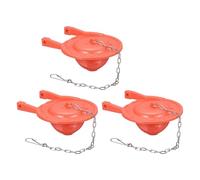 sourcing map Lot de 3 clapets de rechange en PVC avec chaîne en acier inoxydable, ajustement universel pour la plupart des robinets de chasse de réservoir de toilette de 7,6 cm, rouge