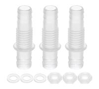 sourcing map Lot de 3 raccords cannelés en plastique pour tuyau, 11/32" x 3/8" (9 mm x 10 mm) adaptateur de cloison union raccord réparateur connecteur de tuyau avec écrou M12 et rondelle pour