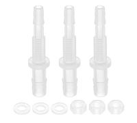 sourcing map Lot de 3 raccords cannelés en plastique pour tuyau, 5/32" x 1/4" (4 mm x 6 mm) adaptateur de cloison étanche raccord épisseur réparateur connecteur de tuyau avec écrou M6 et rondelle pour