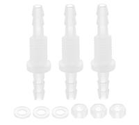 sourcing map Lot de 3 raccords cannelés en plastique pour tuyau, 5/32" x 5/32" (4mm x 4mm) Adaptateur de cloison union raccord réparateur connecteur de tuyau avec écrou M8 et rondelle pour aquarium