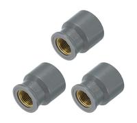 sourcing map Lot de 3 raccords de tuyau en PVC, 32 mm 1/2 PT femelle en laiton fileté pour irrigation domestique, égout, plomberie, gris