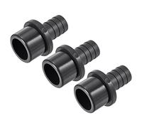 sourcing map Lot de 3 raccords de tuyau en PVC cannelé 20 mm x 32 mm OD robinet droit adaptateur de tuyau raccord rapide, noir