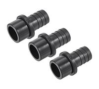 sourcing map Lot de 3 raccords de tuyau en PVC cannelé 25 mm x 32 mm OD robinet droit adaptateur de tuyau raccord rapide, noir