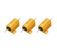 sourcing map Lot de 3 résistances de boîtier en aluminium 25 W 0,01 Ohm 5 % aluminium - Résistances bobinées à visser - Montage sur châssis - Doré